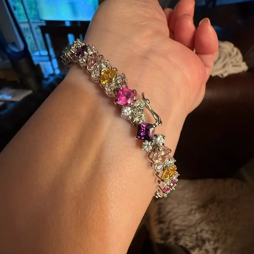 Nolan Miller glamour collection, multicolor, gemstone, tennis bracelet